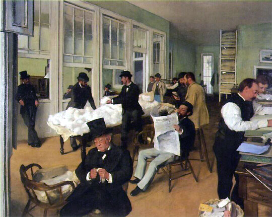 New Orleans Cotton Exchange 1873    by Edgar Degas 1834-1917   Location TBD